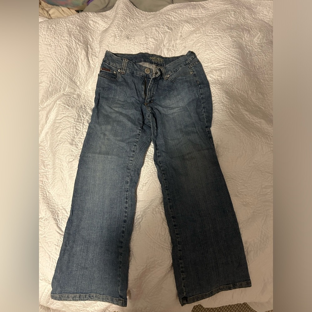 boot cut low rise 100% denim jeans